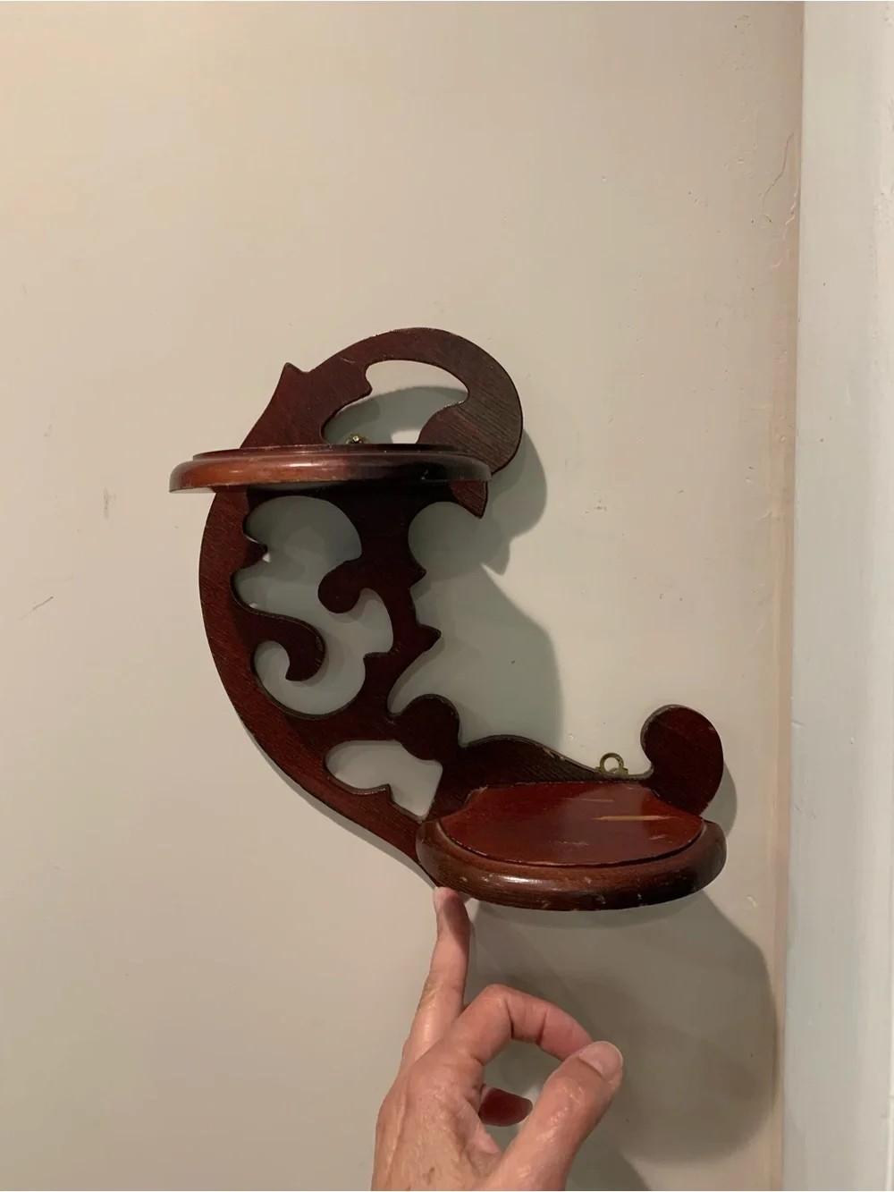 Vintage Wooden Fretwork Wall Shelf Scroll design - Home Wall Decor